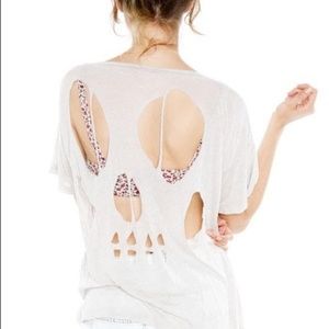Brandy Melville skull cut-out shirt